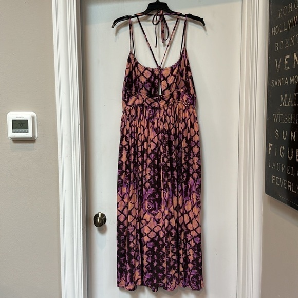 Ulla Johnson Freya Halter Midi Dress Purple Boho Tie-Dye Wisteria Print - Picture 8 of 11